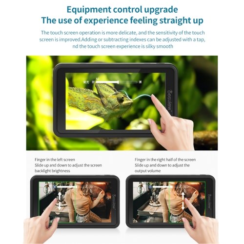 Bestview R5II 5.5 Inch Compact 4K Camera Field Monitor Touchscreen HDMI Input & Output 800Nits Hight Brightness HDR Monitoring 3D LUT with Sunshade for DSLR Camera 