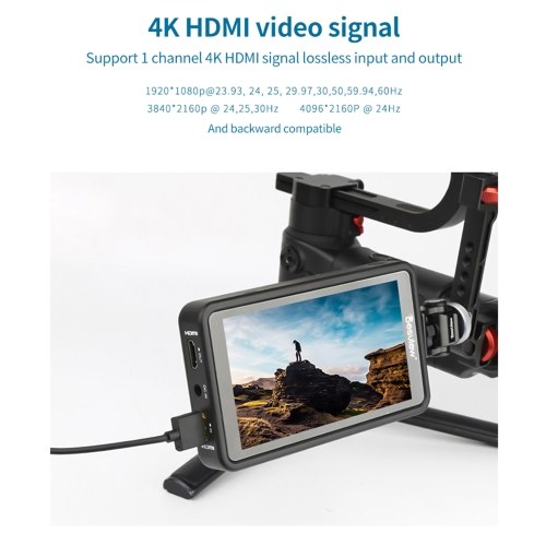 Bestview R5II 5.5 Inch Compact 4K Camera Field Monitor Touchscreen HDMI Input & Output 800Nits Hight Brightness HDR Monitoring 3D LUT with Sunshade for DSLR Camera 