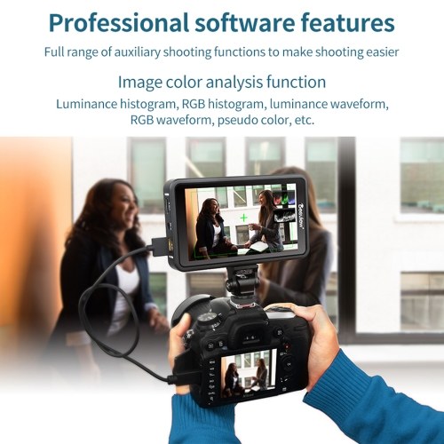 Bestview R5II 5.5 Inch Compact 4K Camera Field Monitor Touchscreen HDMI Input & Output 800Nits Hight Brightness HDR Monitoring 3D LUT with Sunshade for DSLR Camera 