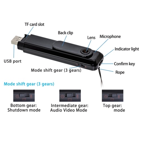 1080P Video Camera Clip-on Mini Camcorder Video Audio Recorder 