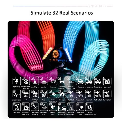 YONGNUO YN120 8W RGB Photography Lamp Bi-color LED Light Pocket Vlog Light