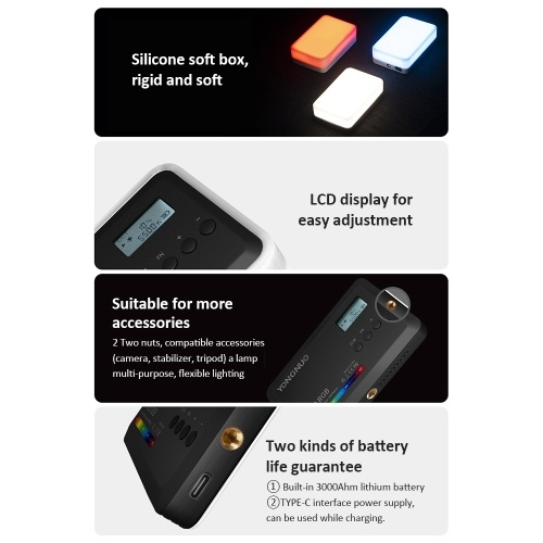 YONGNUO YN120 8W RGB Photography Lamp Bi-color LED Light Pocket Vlog Light