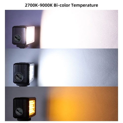 Mini LED Video Light Waterproof Fill Light LED Diving Light 2700K-9000K Bi-color Temperature 