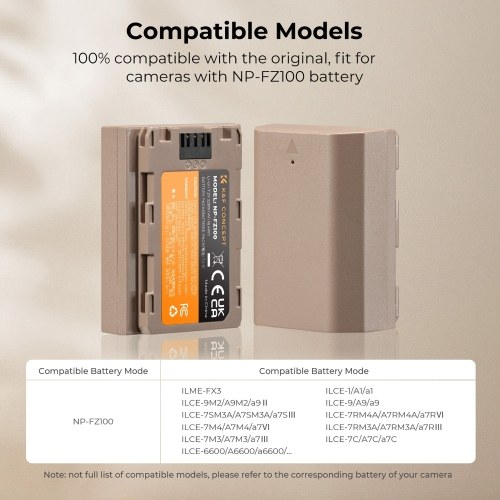 K&F CONCEPT NP-FZ100 Camera Battery 2 Pack