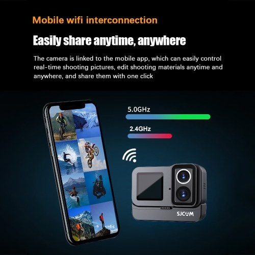 SJCAM SJ20 Action Camera Kit 2.0in Touch Control Screen with External Battery Waterproof Case Camera Charging Grip 