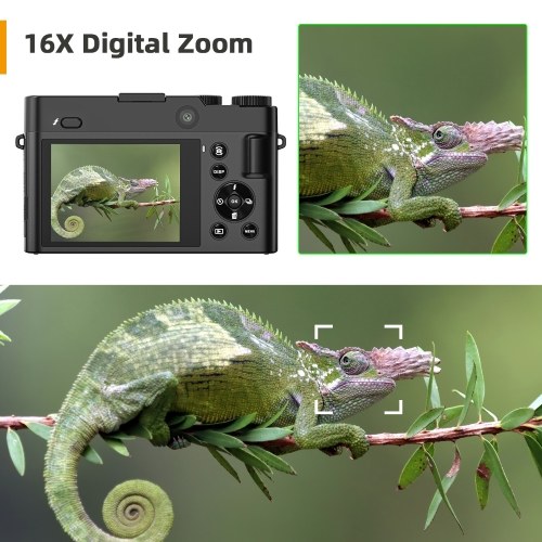 4K Digital Camera Digital Video Camera 64MP Dual Lens 2.8 Inch IPS Screen 