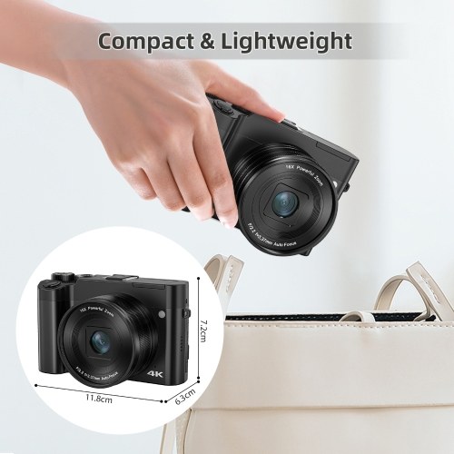 4K Digital Camera Digital Video Camera 64MP Dual Lens 2.8 Inch IPS Screen 