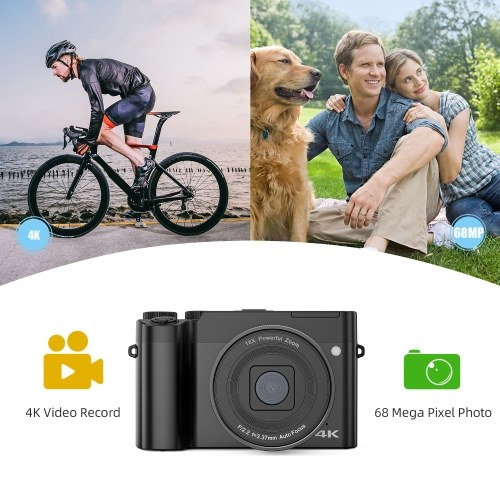 4K Digital Camera Digital Video Camera 64MP Dual Lens 2.8 Inch IPS Screen 