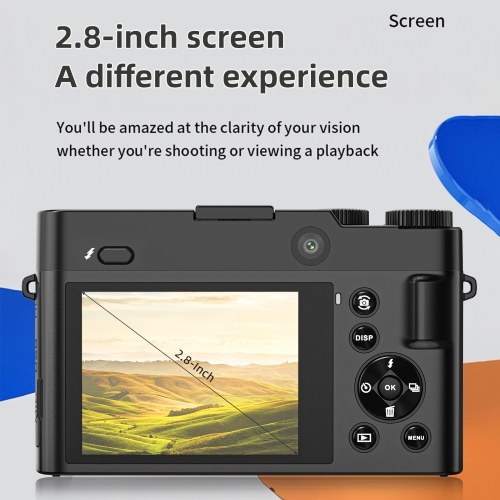 4K Digital Camera Digital Video Camera 64MP Dual Lens 2.8 Inch IPS Screen 