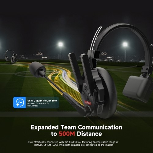 SYNCO Xtalk XPro2 2-Person Wireless Intercom Headset System 