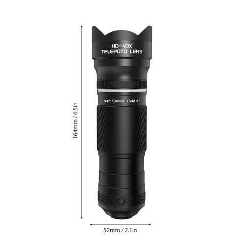 40X Zoom Lens with Tripod Phone Telephoto Lens Phone Telescope Phone Camera Lens for Hiking Camping Wildlife Observation Moon Sports Game Concert Watching