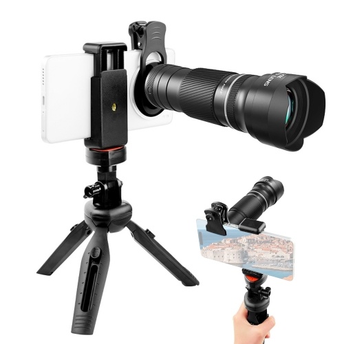 40X Zoom Lens with Tripod Phone Telephoto Lens Phone Telescope Phone Camera Lens for Hiking Camping Wildlife Observation Moon Sports Game Concert Watching