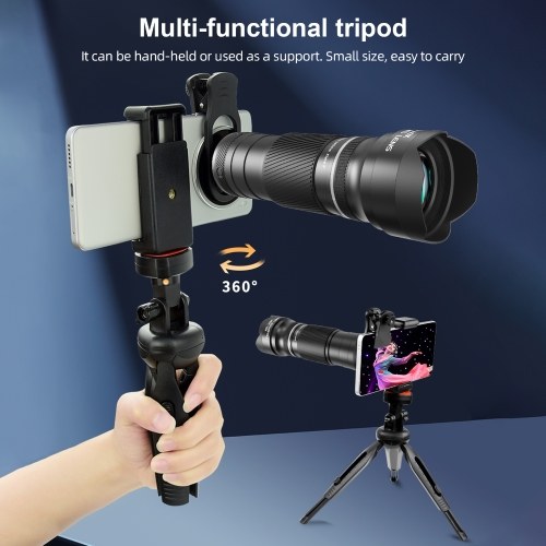 40X Zoom Lens with Tripod Phone Telephoto Lens Phone Telescope Phone Camera Lens for Hiking Camping Wildlife Observation Moon Sports Game Concert Watching