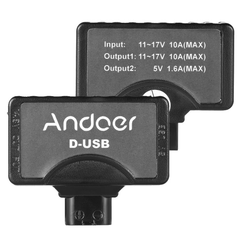 Andoer D-Tap (P-Tap) to USB Adapter Connector 5V for V-mount Camera Battery  for Charger for BMCC Smartphone Monitor