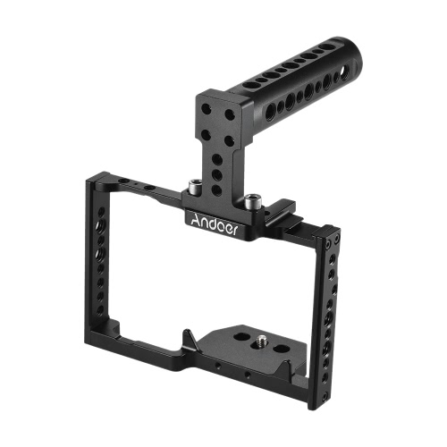 

Andoer Aluminum Alloy Camera Cage + Top Handle Kit Video Film Movie Making Stabilizer System for Panasonic GH5 Camera