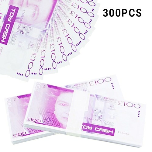 

300 PCS Realistic Fake Play Money Photography Pounds Euro Notes Training Collect Learning Banknote Double-Sided Printing Atmosphere Props