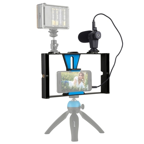 

PULUZ Smartphone Camera Shooting Kit Handheld Filmmaking Video Rig + Video Microp for Outdoor Shooting Live Broadcast
