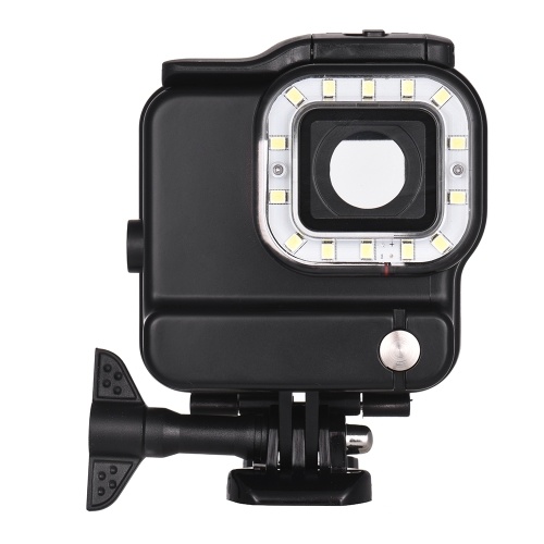 2-in-1 Action Camera Waterproof Housing + LED Diving Fill-in Light 14pcs LEDs 3 Lighting Modes 300LM Underwater 30m with Rechargeable Battery for GoPro Hero 6 5 Sports Cameras