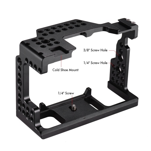 Andoer Camera Cage + Top Handle Kit Video Film Movie Making Stabilizer Aluminum Alloy with Cold Shoe Mount for Sony A7II/A7III/A7SII/A7M3/A7RII/A7RIII Camera 