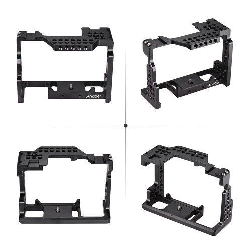 Andoer Camera Cage + Top Handle Kit Video Film Movie Making Stabilizer Aluminum Alloy with Cold Shoe Mount for Sony A7II/A7III/A7SII/A7M3/A7RII/A7RIII Camera 