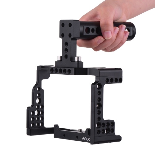 Andoer Camera Cage + Top Handle Kit Video Film Movie Making Stabilizer Aluminum Alloy with Cold Shoe Mount for Sony A7II/A7III/A7SII/A7M3/A7RII/A7RIII Camera 