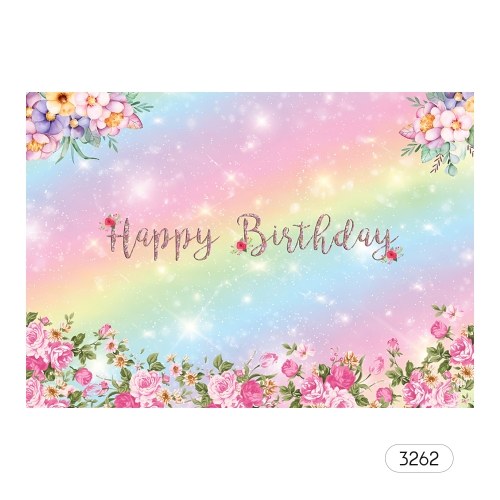

#3262 7*5ft Happy Birthday Cartoon Backdrop Baby Shower Kid Birthday Photography Background