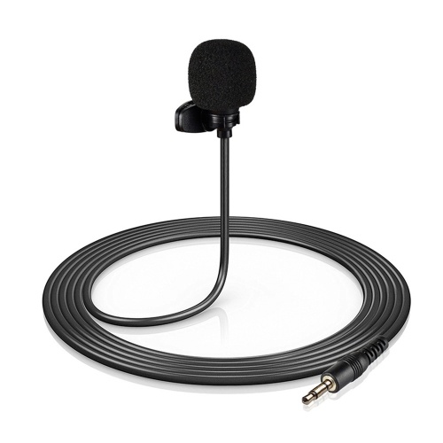 Mini Clip-on Lapel Lavalier Condenser Microphone with 3-Pin 3.5mm Plug 3 Meters Cable