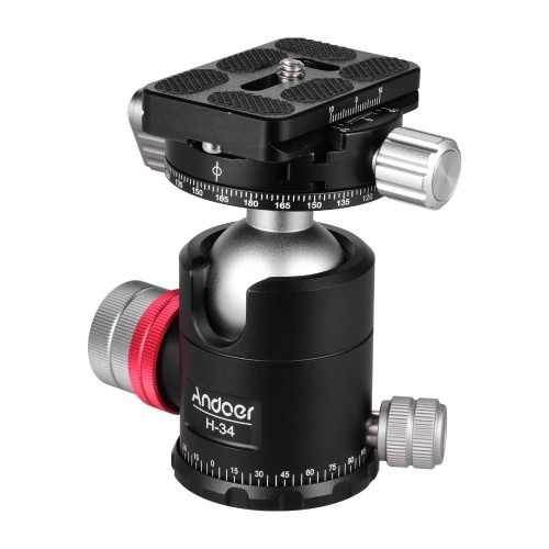 Andoer H-34 Double Panoramic Head CNC Machining Aluminum Alloy Ball Head