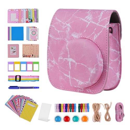 

12-in-1 Instant Camera Accessories Bundle Kit Replacement for Fujifilm Instax Mini 11 with Camera Bag/Camera Strap/Photo Album/Photo Clips/Photo Frame/Hanging String/Stickers/Pen/Filters