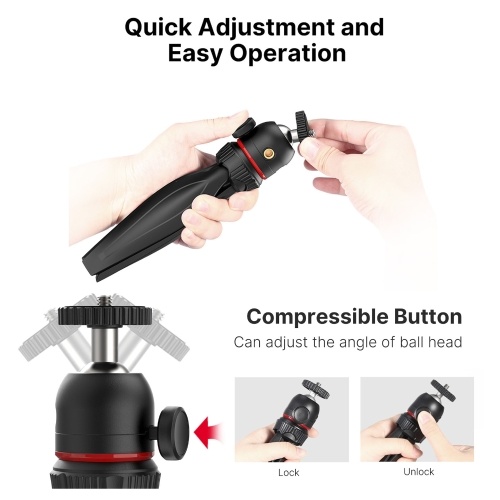 

Ulanzi MT-17 Mini Tabletop Tripod Stand 1/4 Inch Screw 1.5kg Load Capacity for Smartphone DSLR Action Camera Vlog Live Streaming