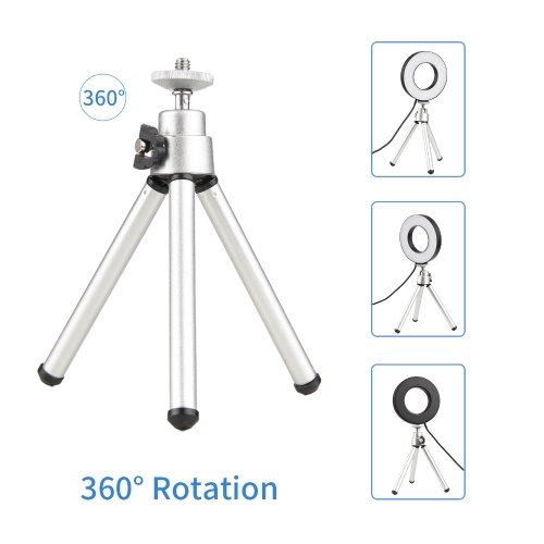 

9CM/3.5IN Ring Light for Laptop 3-Colored Circle Lamp with 2 Desktop Tripods & Clip 3200K–6000K 10 Adjustable Brightness for Live Broadcast/Conference/Makeup
