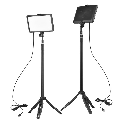 USB LED Video Light Kit Video Conference Lighting with 1 * LED Fill Light 3200K-5600K Dimmable + 1 * Extendable Tripod + 8 * Color Filters for Live Streaming Video Recording Online Meeting Teaching