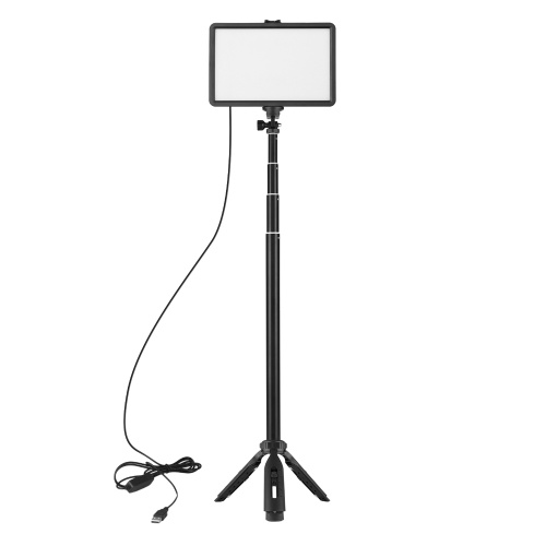 USB LED Video Light Kit Video Conference Lighting with 1 * LED Fill Light 3200K-5600K Dimmable + 1 * Extendable Tripod + 8 * Color Filters for Live Streaming Video Recording Online Meeting Teaching