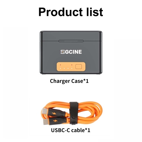 ZGCINE PS-BX1 Camera Battery Fast Charging Case 5200mAh Wireless Dual Battery Charger with Type-C Port Replacement for Sony NP-BX1 Battery 