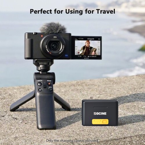 ZGCINE PS-BX1 Camera Battery Fast Charging Case 5200mAh Wireless Dual Battery Charger with Type-C Port Replacement for Sony NP-BX1 Battery 