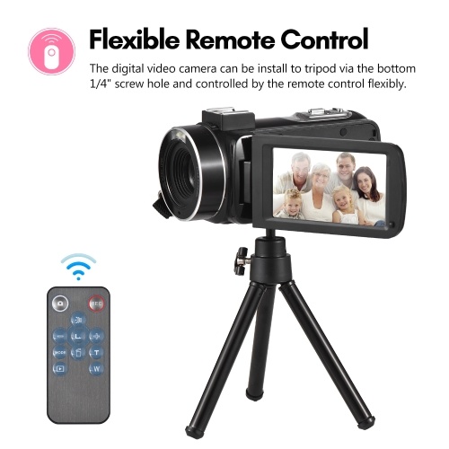 Andoer 2.7K Digital Video Camera Camcorder DV Recorder 48MP 16X Digital Zoom 3.0 Inch IPS Touch Panel 
