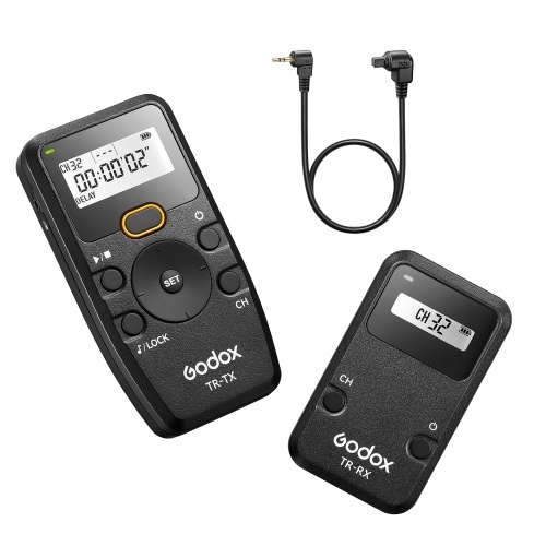 

Godox TR Series 2.4G Wireless Timer Remote Control Camera Shutter Remote(Tramsmitter and Receiver)