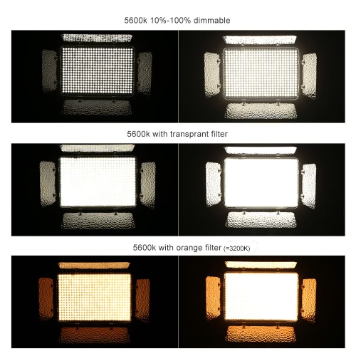 

504pcs Beads Ultra High Power 5600K Dimmable Illumination Studio Video Photo Pad Panel Lamp LED Light Lighting with LCD 99 Channels Wireless Remote Control for Canon Nikon DSLR Camera DV Camcorder
