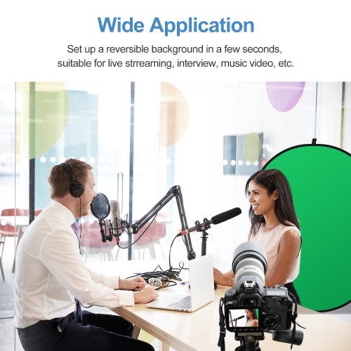 

Andoer 1.2 *1.8M/3.9 * 5.9FT Collapsible Polyester Cotton Blue&Green 2-in-1Backdrop Background Panel for Photo & Video Studio Photography