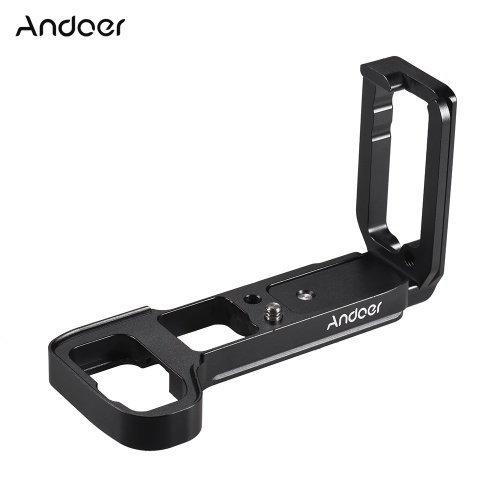 

Andoer L Shape QR Quick Release Plate Camera Cage Accessory Bracket Aluminum Alloy for Sony A73/ A7R3/ A7M3/ A9