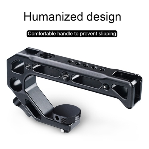 UURig R008 Universal Camera Top Handle Handgrip with Cold Shoe Mounts 15mm Rod Clamp 3/8 Inch Screw Lock Adopt for ARRI Standard Locating Hole for Microphone Lights Monitor for Camera Rig Cage 