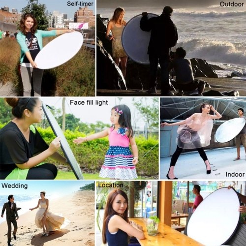 

PULUZ 80cm 5 in 1 (Silver / Translucent / Golden / White / Black) Folding Photographic Reflector Board