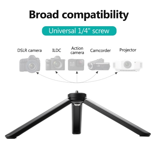 Lightweight Mini Desktop Tripod Aluminum Alloy Tripod Stand with 1/4 Inch Screw Wrench for DSLR ILDC Camera Camcorder Projector 