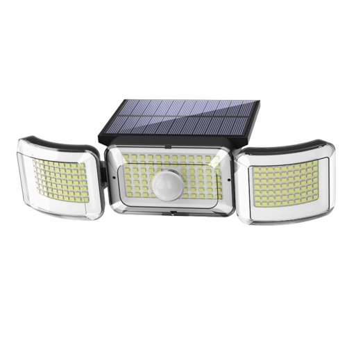 Solar Lights Outdoor 218 LEDs Solar Sensor Lamp 3 Heads Adjustable Motion Sensor Lights