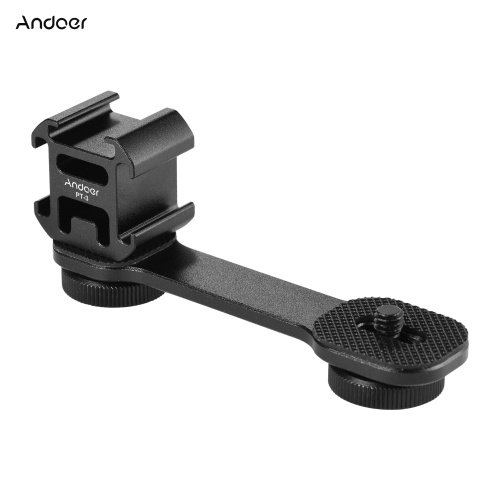 

Andoer PT-3 Cold Shoe Mount Camera Light Microphone Holder with 1/4 Inch Screw Holes for Stabilizer Tripod