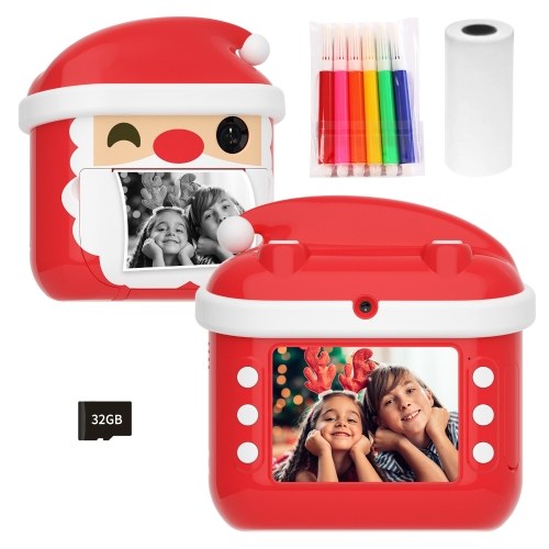 

1080P Kids Camera Digital Instant Camera -Red , 32G TF Card