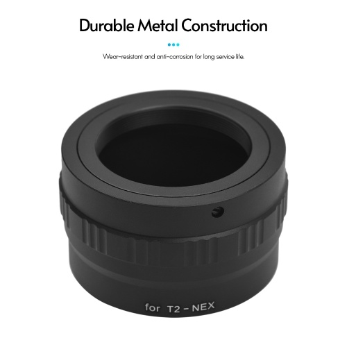 

T2-NEX Metal Lens Mount Adapter Ring T/T2 Mount Lens Adapter Replacement for Sony NEX-7/NEX-6/NEX-5/NEX-5C/NEX-5N/NEX-5R/NEX-5T/NEX-3/NEX-C3/NEX-F3/NEX-3N NEX E-Mount Mirrorless Cameras