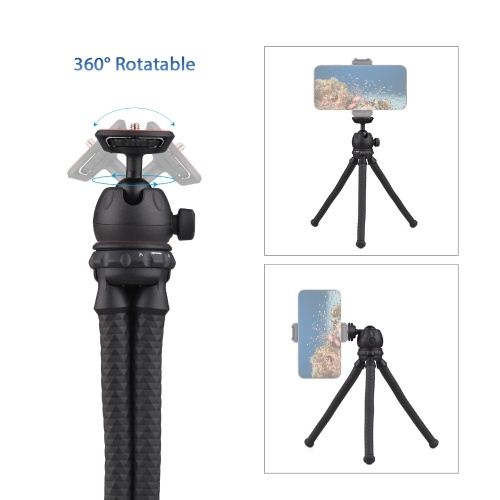 

Flexible Octopus Tripod Soft Tube Desktop Tripod with 2KG Load Bearing 2 Levels of Adjustable Height 1/4 Inch Screw for Camera Camcorder Smartphone Video Light