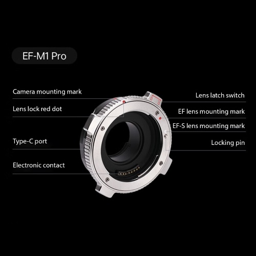 VILTROX EF-M1 Pro Auto Focus Lens Mount Adapter Ring 
