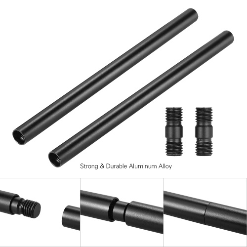 

Andoer 250mm/9.8" 15mm Aluminum Alloy Extension Rod Rail Mount System for Canon Nikon Sony Camera Camcorder Rig Film Making Suppor